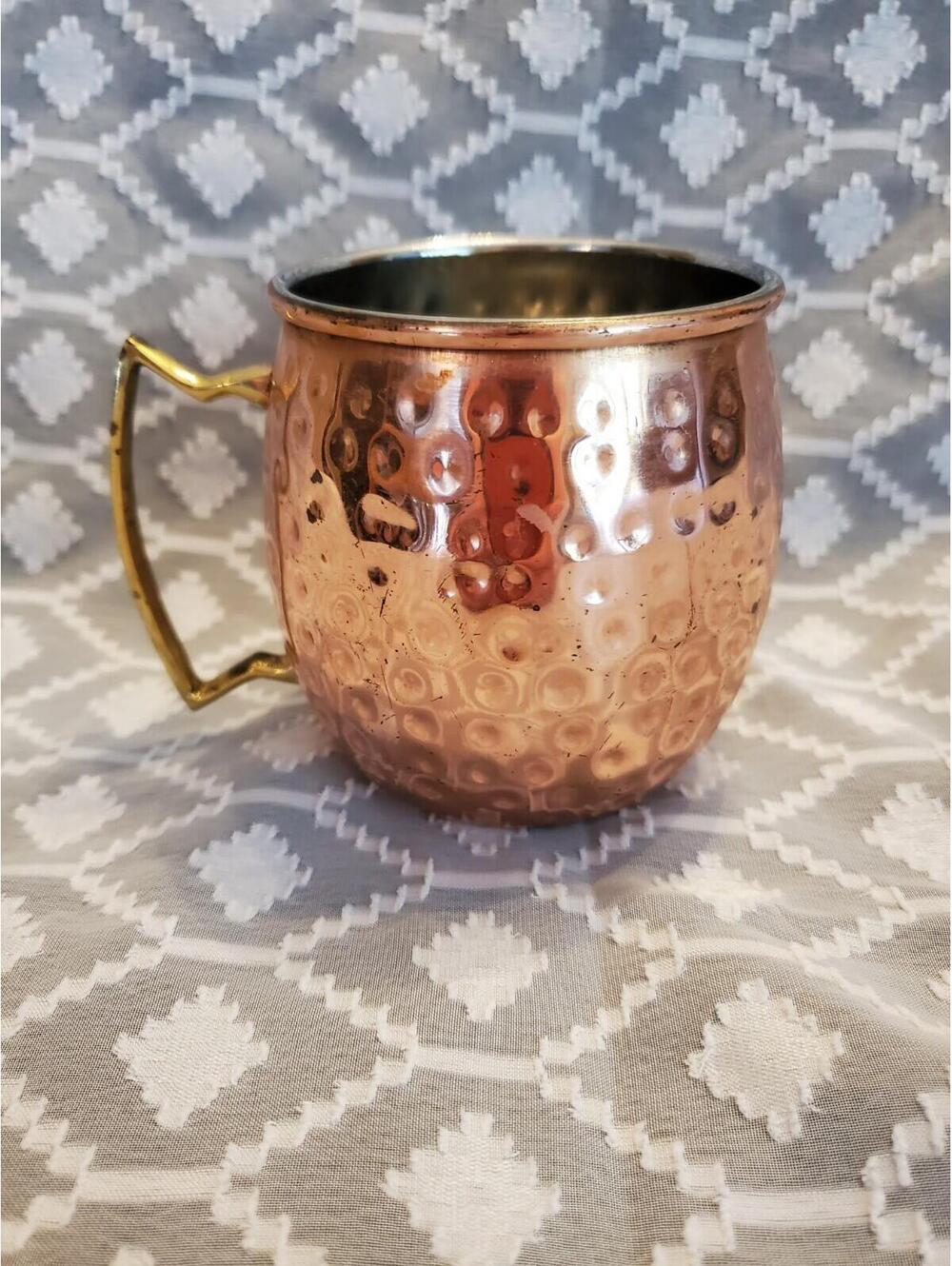 Vtg Hammered Copper Cup